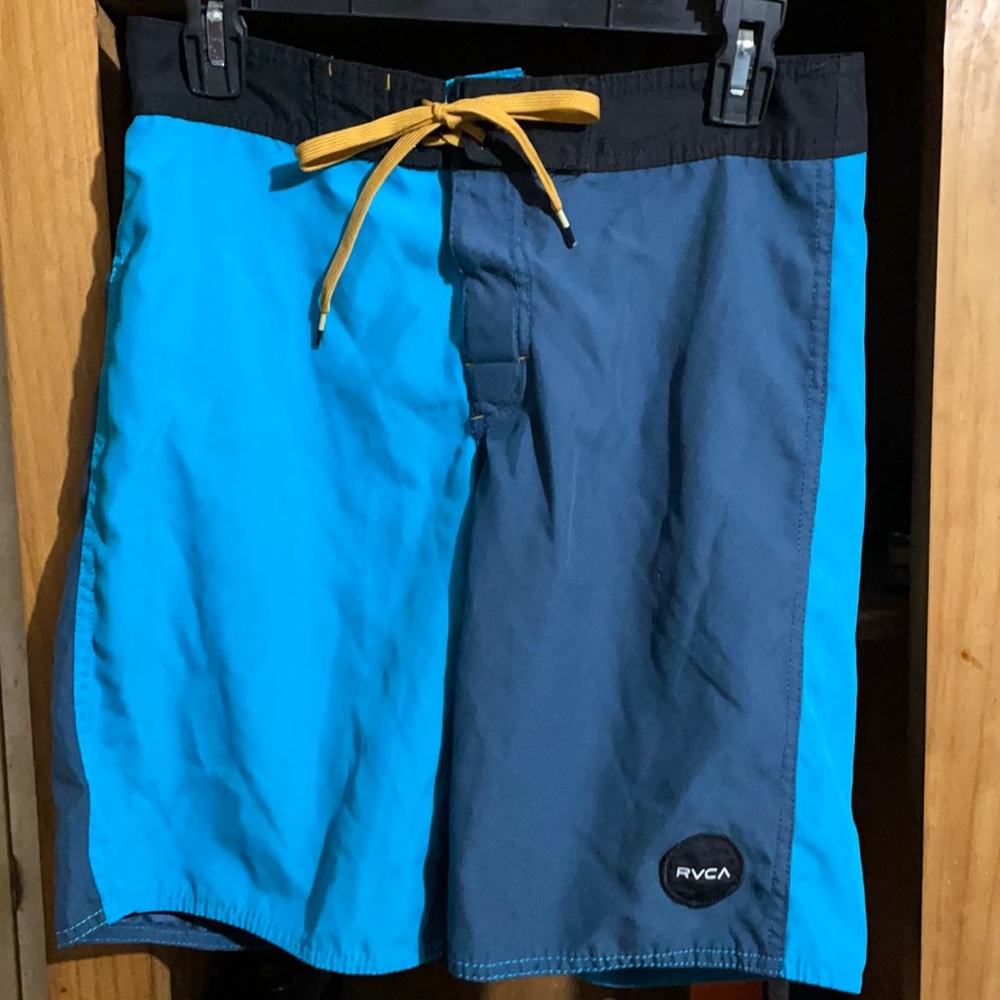 RVCA size 28 blue swim trunks